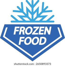 Design de rótulo de floco de neve de alimentos congelados