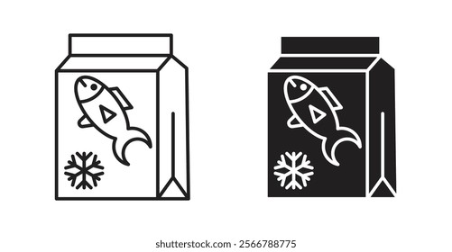 Frozen food vector line icon illustration