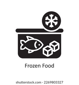 Frozen Food Vector Solid Icon Design illustration. Grocery Symbol on White background EPS 10 File