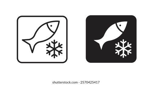 Frozen food vector web icons set