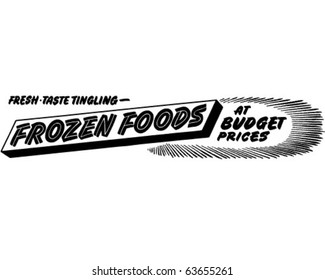 Frozen Foods - Ad Header - Retro Clipart