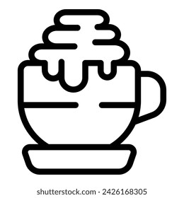 Frozen frappe icon outline vector. Fall coffee. Food ceramic spiced