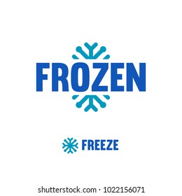 Frozen, freeze logo. Abstract vector snowflake logotype.