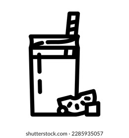 frozen fruit smoothie drink line icon vector. frozen fruit smoothie drink sign. isolated contour symbol black illustration