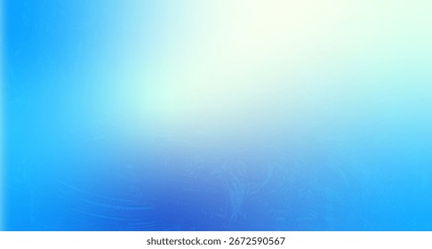 Fondo de cristal congelado. Cubierta de gradiente azul con textura de ruido de hielo. Navidades vista de ventana fría. Plantilla de Anuncio fresco. Cubierta de gradación de Vertical con decoración ondulada. Ilustración vectorial.