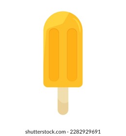 Frozen gourmet ice cream ball in vanilla cone isolated