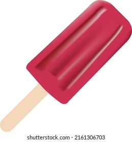 Frozen grape juice in a standard ice cream form.