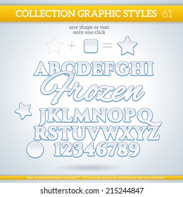 Frozen Graphic Styles for Design. Graphic styles can be use for decor, text, title, cards, events, posters, icons, logo and other.