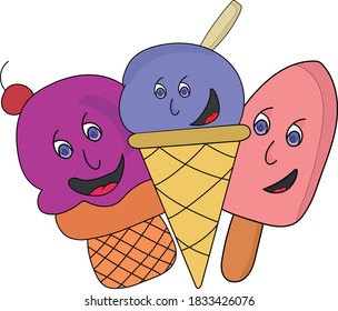 A Frozen Group formed by Two Ice Cream and One Popsicle