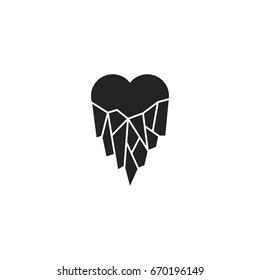 frozen heart icon vector isolated