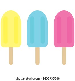 Frozen ice creams isolated on a white background