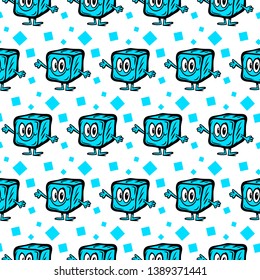Frozen ice cubes for drinks - seamless background pattern