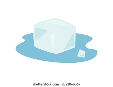 Frozen ice cubes. Simple flat illustration.