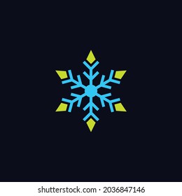 Frozen ice symbol element with abstract leaves