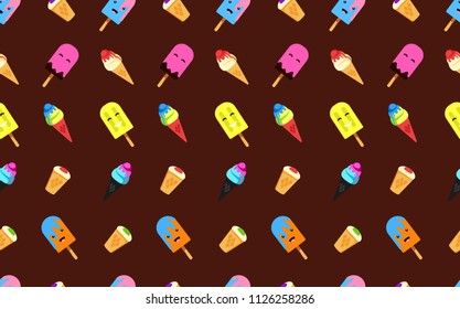frozen ice-cream different colors