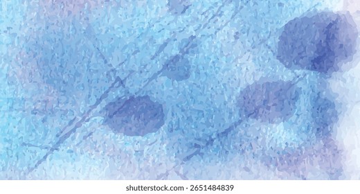 Frozen Ice-Inspired White and Blue Abstract Watercolor Splash Texture with Hand-Painted Blotch Square for Modern Vector Backdrops