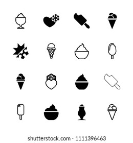 Frozen icon. collection of 16 frozen filled and outline icons such as ice cream, milkshake. editable frozen icons for web and mobile.