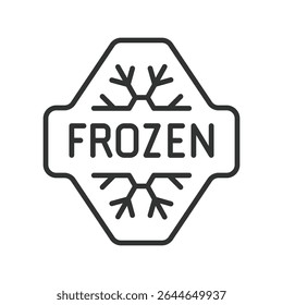 Congelado, ícone em design de linha. Congelado, frio, gelo, floco de neve, congelar, armazenamento, refrigerado no vetor de fundo branco. Ícone de traçado congelado editável