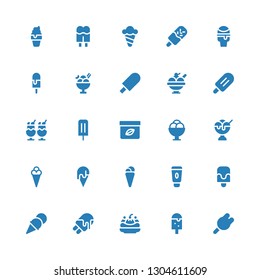 frozen icon set. Collection of 25 filled frozen icons included Ice cream, Popsicle, Cream, Icecream
