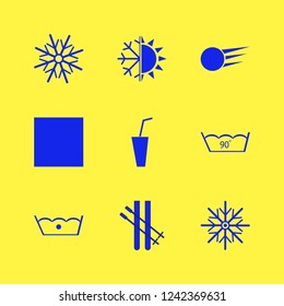 frozen icon. frozen vector icons set snowflake, snowball, soda and delicate gentle degrees