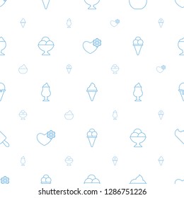 frozen icons pattern seamless white background. Included editable line heart frozen, ice cream, milkshake icons. frozen icons for web and mobile.