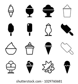 Frozen icons. set of 16 editable filled and outline frozen icons such as ice cream, milkshake, ice cream in can
