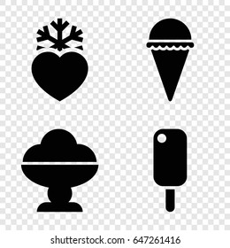 Frozen icons set. set of 4 frozen filled icons such as ice cream