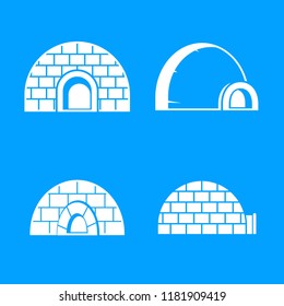 Frozen igloo icon set. Simple set of frozen igloo vector icons for web design isolated on white background