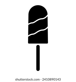 Frozen juice with icing line icon. Sweetness, heat, dessert, plumbeer, milk, summer, ice. Vector icon for business and advertising