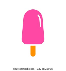 Frozen juice on a stick line icon. Sweetness, milk, lactose, cooling in hot weather, summer, glaze, filling. Vector color icon on white background for business and advertising.