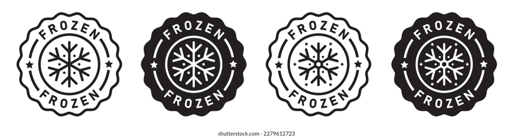 Frozen label icon. Frozen product icon, vector illustration