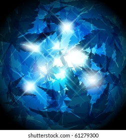 Frozen leafs abstract background with place for your text