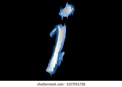 i frozen letter with ice effect vector illustration. Styled ice type for winter decoration, Christmas greeting card, logo, label, company name or web page graphic design element. 