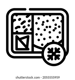 frozen lunch line icon vector. frozen lunch sign. isolated contour symbol black illustration
