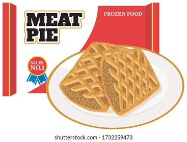 Frozen meat pies. Vector illustration