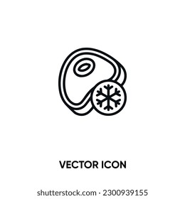 Frozen meat vector icon . Modern, simple flat vector illustration for website or mobile app. Frozen food symbol, logo illustration. Pixel perfect vector graphics	