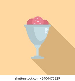 Frozen milk gelato icon flat vector. Ice cream swirl. Summer vanilla