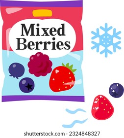 Frozen mixed berries in a bag