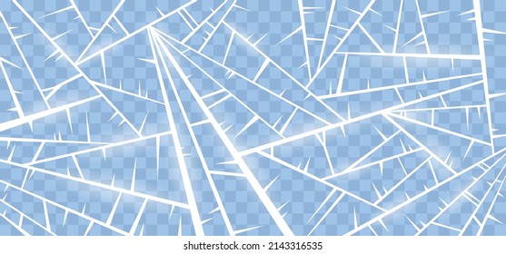 Frozen Natural Background. Texture Of Ice Surface. Cold Winter Frosty Vector Pattern. Beautiful Transparent Frozen Backdrop