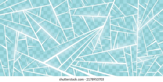 Frozen natural background. Texture of ice surface. Cold winter frosty vector pattern. Beautiful transparent frozen backdrop