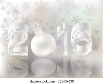 Frozen New 2016 year background, vector illustration