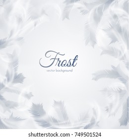 Frozen ornament window template winter background. Can be used for Christmas or New Year holidays. Vector EPS10.