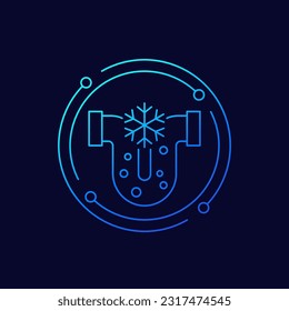 frozen pipe icon, linear design
