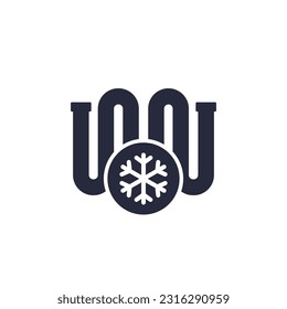 frozen pipe icon on white, vector