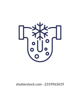 frozen pipe line icon on white