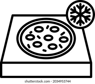 Frozen Pizza Icon, Vector Illustration