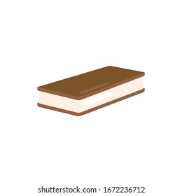 Frozen popsicles in flat style isolated on white background. Ice cream in chocolate glaze.  Vector illustration