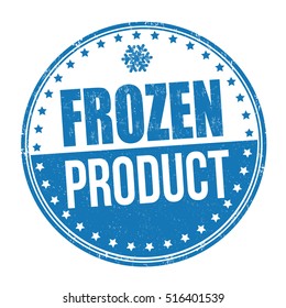 Frozen product grunge rubber stamp on white background, vector illustration