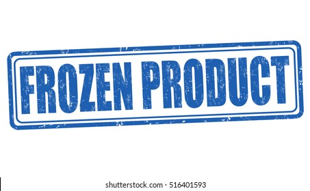 Frozen product grunge rubber stamp on white background, vector illustration