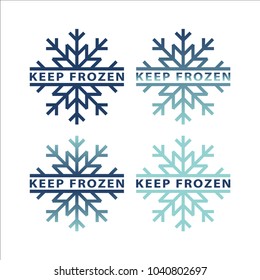 Frozen Product Label Icons. Frozen Food Packaging Symbol Set. Keep Frozen.